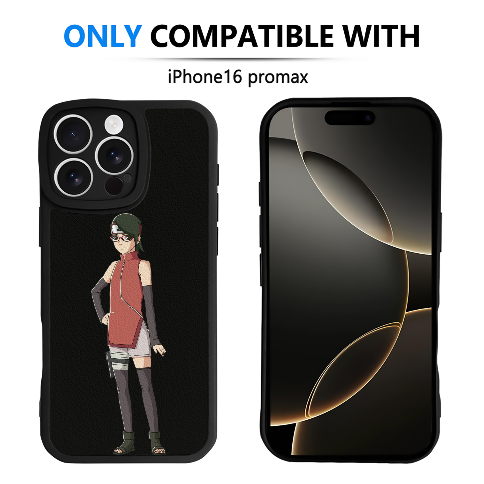 （画像用） NARUTO -ナルト- うちは サラダ Uchiha Sarada 【iPhone 16シリーズ対応】シリコンスマホケース（レザー調） 材質：シリコン